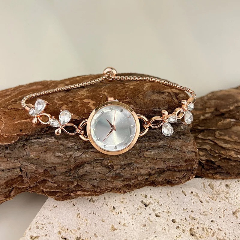 Montre Bracelet à Quartz bracelet Pierre Strass couleur blanc