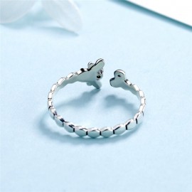 bague argent Sterling 925 avec pierre jaune abeille
