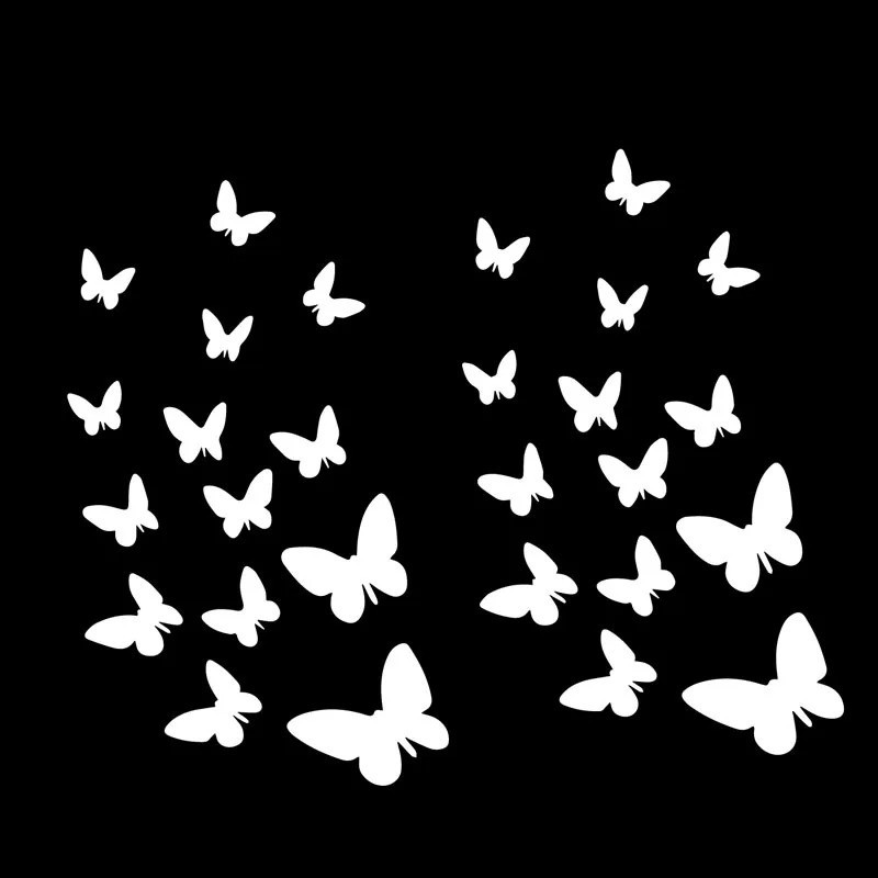 Autocollants Papillon en Silhouette -Blanc