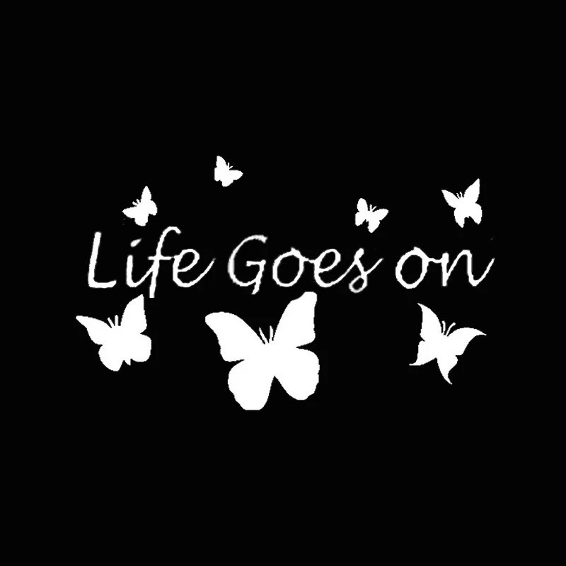 Sticker Papillon "Life Goes on Butterfly\" Blanc