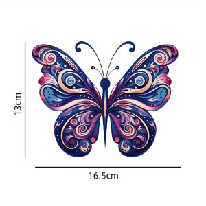 les dimensions Sticker Papillon Bleu Foncé - 16.5cm x 13cm