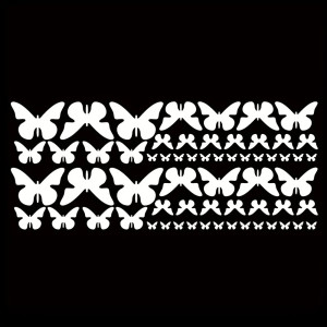 Pack de 62 Stickers Papillon pour Voiture Blanc