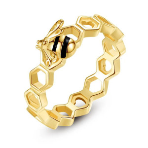 Bague de luxe abeille, en forme de cœur, en argent Sterling 925 OR