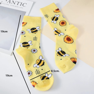Dimensions Chaussettes abeilles et Tournesols pour femmes