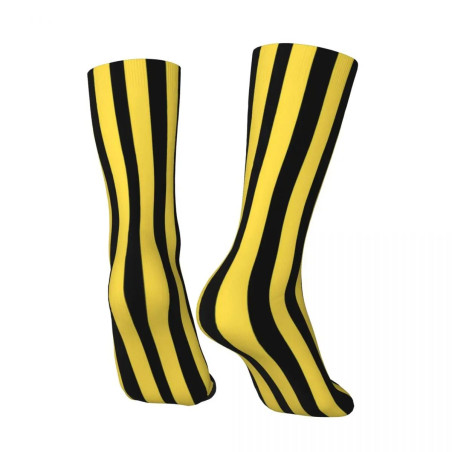 Vue arrière Chaussettes Grosse Rayures Jaune et Noir Abeille pour hommes