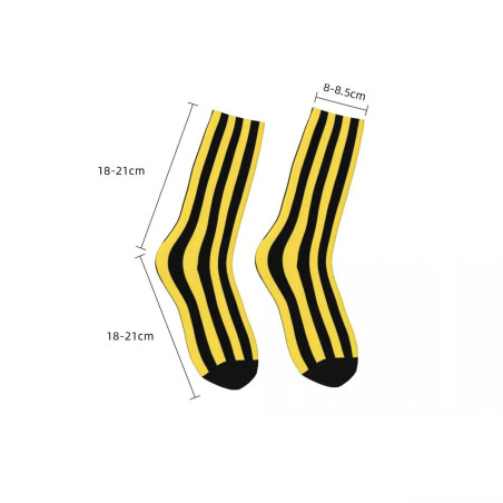 Dimensions Chaussettes Grosse Rayures Jaune et Noir Abeille pour hommes