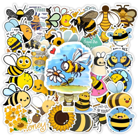 Vue détaillée Lot d'autocollants abeilles - 50 pièces !