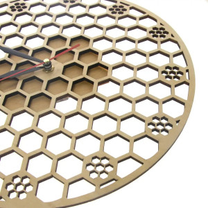 Details Grande Horloge murale en forme d'abeille
