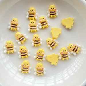 Décourations pour ongles en forme d'abeille 3D en résine - Lot de 20 pièces !