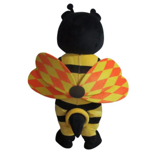 Vue Arrière Costume Grande Mascotte Abeille Frelon Joyeux