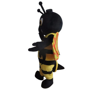 Vue de côté Costume Grande Mascotte Abeille Frelon Joyeux