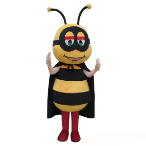 Costume de mascotte abeille souriante Masquée