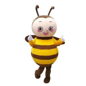 Déguisement de mascotte abeille souriante