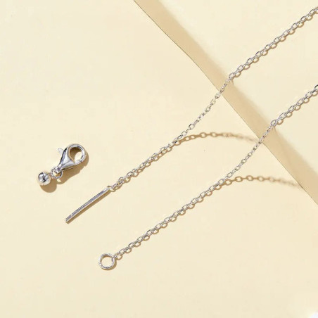 Vue détaillée Collier papilion aux ailles bleues roses et vertes  en Argent Sterling 925