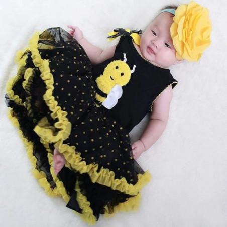Robe Abeille avec tutu pour bébé fille