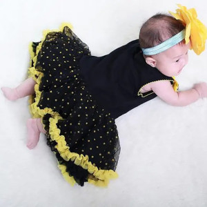 Vue Arrière Robe Abeille avec tutu pour bébé fille