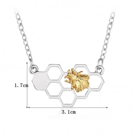 Collier en forme d'abeille avec pendentif nid abeille argent dimensions