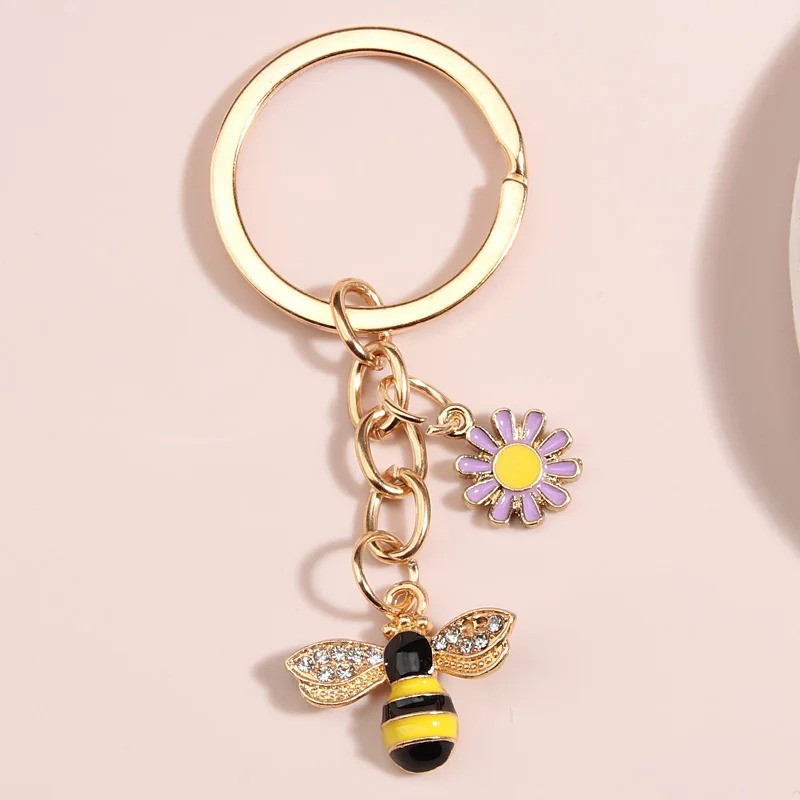 Portachiavi Ape Carino con Fiore di Lavanda | Idea Regalo Donna