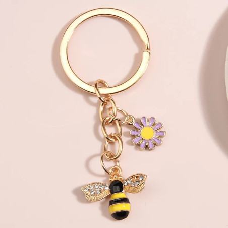 Portachiavi Ape Carino con Fiore di Lavanda | Idea Regalo Donna