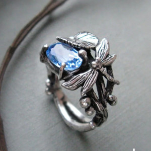 Anello Libellula con Zircone Blu | Idea Regalo Donna Originale