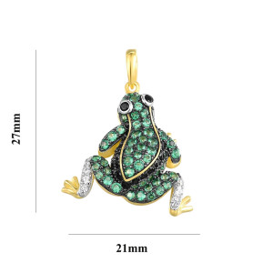 Ciondolo Rana Argento 925 con Spinello Verde | Gioiello Donna