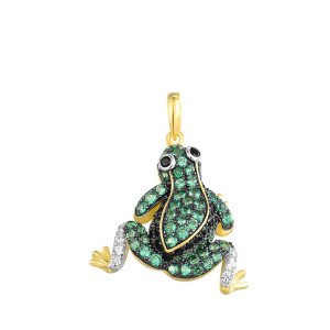Ciondolo Rana Argento 925 con Spinello Verde | Gioiello Donna