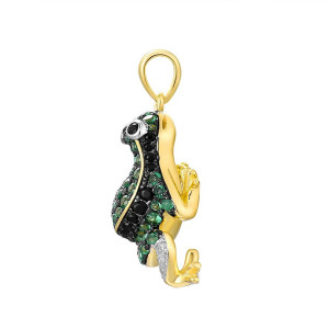 Ciondolo Rana Argento 925 con Spinello Verde | Gioiello Donna