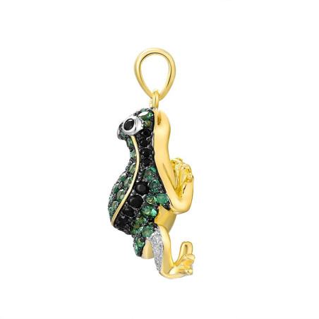 Ciondolo Rana Argento 925 con Spinello Verde | Gioiello Donna
