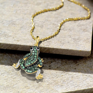 Ciondolo Rana Argento 925 con Spinello Verde | Gioiello Donna