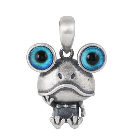 Collana Rana Argento 925 Occhi Zaffiro | Idea Regalo Donna