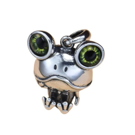 Collana Rana Occhio Mistico Verde | Gioiello in Argento 925