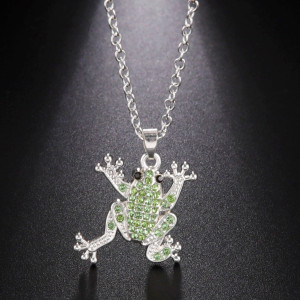 Collana Rana con Strass Smeraldo - Gioiello Originale e Naturale