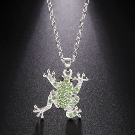Collana Rana con Strass Smeraldo - Gioiello Originale e Naturale