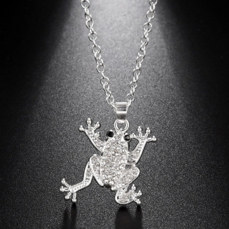 Collana Rana con Strass Smeraldo - Gioiello Originale e Naturale