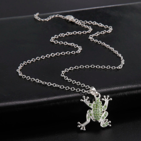 Collana Rana con Strass Smeraldo - Gioiello Originale e Naturale