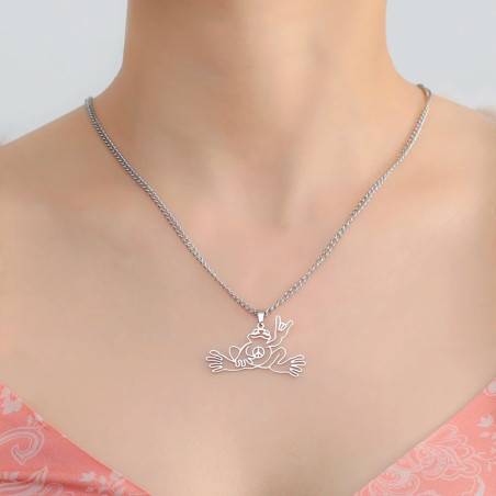 Collana Rana Segno della Pace - Acciaio Inossidabile