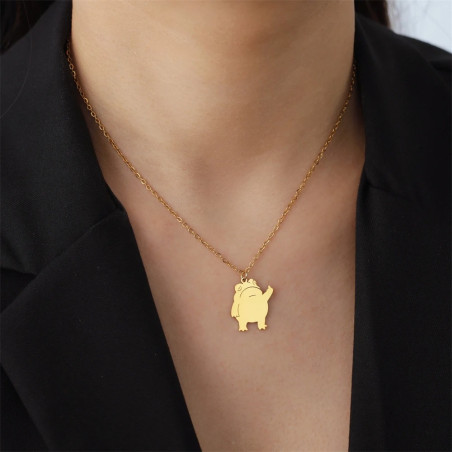 Collana Rana Gesto Irriverente in Acciaio Inox - Gioiello Originale