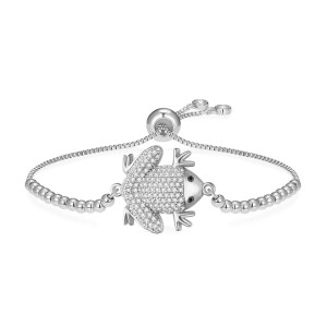 Bracelet Grenouille Argentée Brillante