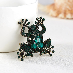 Broche Grenouille à l'Éclat Émeraude