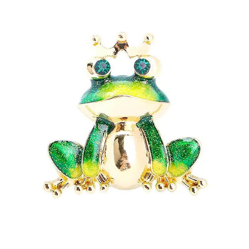 Broche Grenouille Royauté Astrale couleur verte
