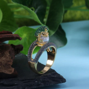 Bague Grenouille "Perle Enchantée"