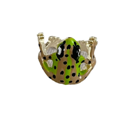 détails de la Bague Grenouille Tropicale Éclatante bague redimensionnable