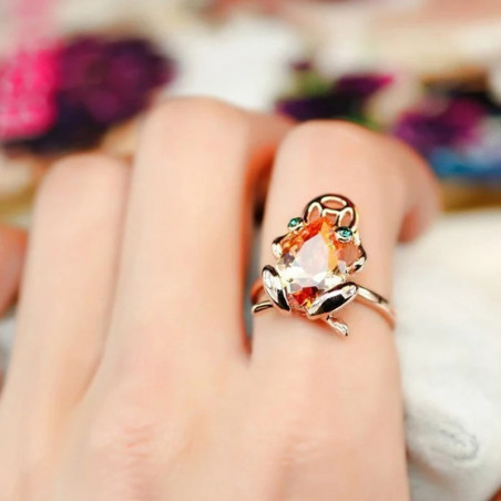 vue complete de la Bague Grenouille Cristal Aurora