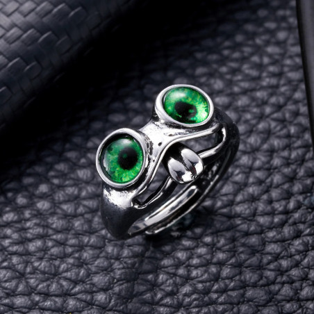 Magnifique Bague Grenouille Croa d'Argent