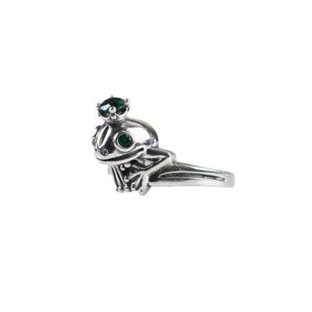 détails de la Bague Grenouille Princesse Émeraude