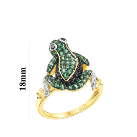 Anello Rana "Smeraldo Reale" – Gioiello Lusso e Natura