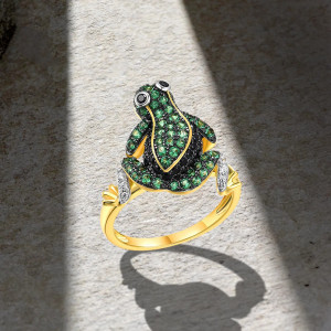 Bague Grenouille "Émeraude Royale"