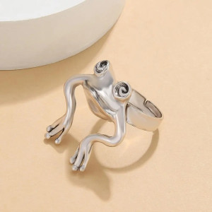 Bague Grenouille "Lily Hop" - couleur argent