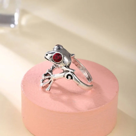 vue détaillée de la Bague Grenouille "Lily's Pond"