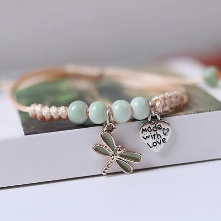 Bracelet Libellule Amour Naturel - made With Love